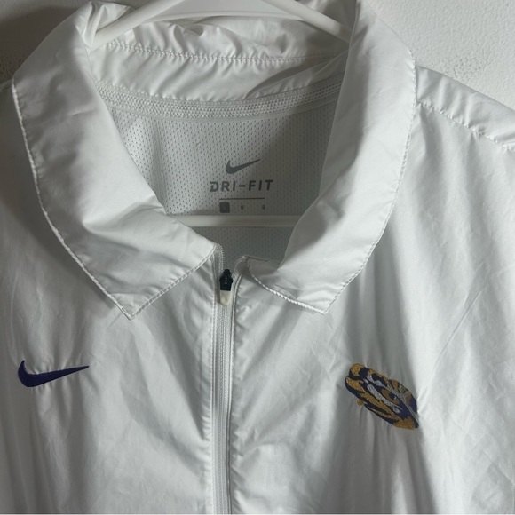 LSU Nike Track Jacket Large Full Zip Dri Fit Purple White Men’s Louisiana State - Picture 3 of 8